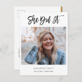 2022 zij deed het moderne Afstuderen van de Foto v Aankondigingskaart (Voorkant / Achterkant)