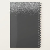 2022 Zilver Grijs Meisjesachtig Glitter Monogram N Planner (Achterkant)