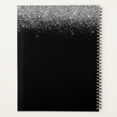 2022 Zilver Zwart Glitter Monogram Moderne Luxe Planner (Achterkant)