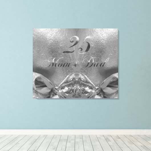 2022 Zilveren bruiloft 25e Jubileum ouders Canvas Afdruk (Insitu (Houten vloer))