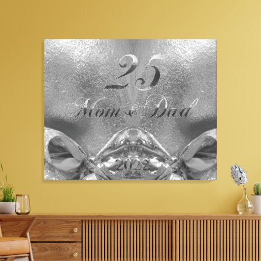 2022 Zilveren bruiloft 25e Jubileum ouders Canvas Afdruk (Insitu (Woonkamer))