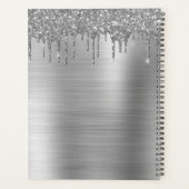 2022 Zilveren Glitter Glam Monogram Modern Planner (Achterkant)