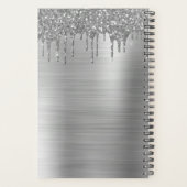 2022 Zilveren Glitter Glam Monogram Moderne Planner (Achterkant)