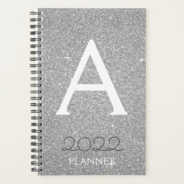 2022 Zilveren Glitter Glamour Monogram Planner