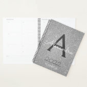 2022 Zilveren Glitter Glans Monogram Planner (Display)