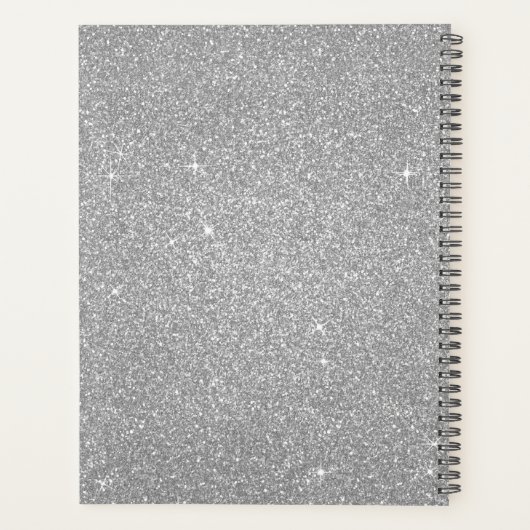 2022 Zilveren Glitter Glans Monogram Planner (Achterkant)