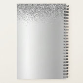 2022 Zilveren Glitter Monogram Zwart Meisje Planner (Achterkant)