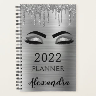 2022 Zilveren Glitter Sparkel Wimpers Glam Planner