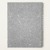 2022 Zilveren glitter Sparkle Monogram Planner (Achterkant)