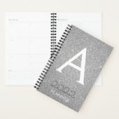 2022 Zilveren glitter Sparkle Monogram Planner (Display)