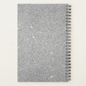 2022 Zilveren glitter Sparkle Monogram Planner (Achterkant)