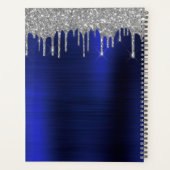 2022 Zilveren Navyblauwe Glitter Glam Monogram Planner (Achterkant)