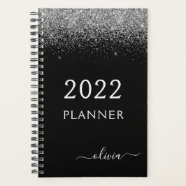 2022 Zilveren Zwarte Glitter Glam Monogram Planner