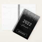 2022 Zilveren Zwarte Glitter Monogram Meisjesachti Planner (Display)