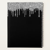 2022 Zilveren Zwarte Glitter Monogram Modern Planner (Achterkant)
