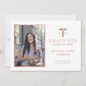 2022 Zorgschool afstuderen gouden foto van roos Aankondiging (Voorkant)