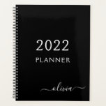 2022 Zwart wit meisje Manuscript monogram Naam Mod Planner<br><div class="desc">2022 Witte en zwarte monogram Voeg uw eigen Script Name 2022 Calendar Wedding Event Planner toe. Dit maakt de perfecte liefhebbende 16 verjaardag,  bruiloft,  vrijgezellenfeest,  verjaardagsdag,  baby shower of vrijgezellenfeest voor iemand die van luxe glam en stijl houdt.</div>