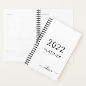 2022 Zwart wit meisje Manuscript monogram Naam Mod Planner (Display)