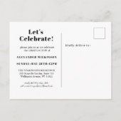 2022Black White Modern Simple Script 2 Photo Afstu Uitnodiging Briefkaart (Achterkant)