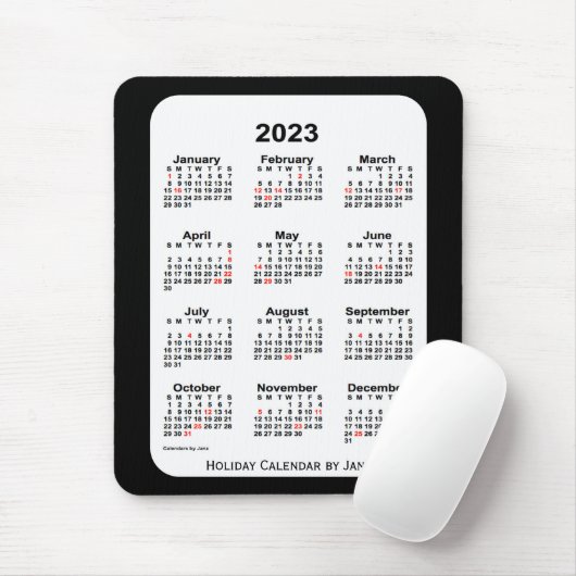 2023 2023 2010 20Tone Black Calendar van Janz Muismat (Met muis)