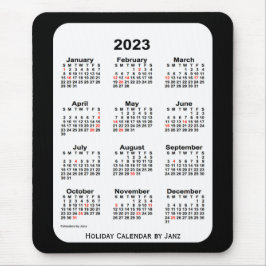 2023 2023 2010 20Tone Black Calendar van Janz Muismat