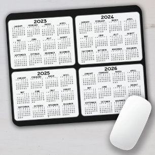 2023 2024 2025 2026 Agenda 4 jaar zwart wit Muismat