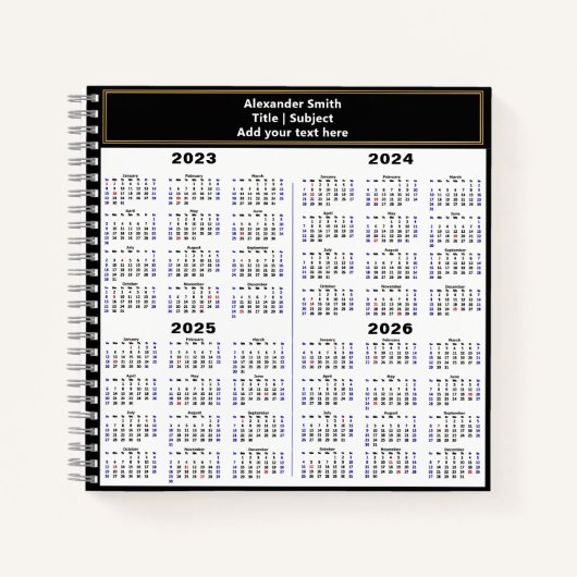 2023 2024 2025 2026 Agenda Moderne aangepaste teks (Voorkant)