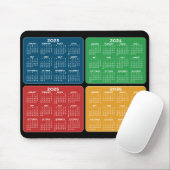 2023 2024 2025 2026 Kalender 4 jaar primaire kleur Muismat (Met muis)