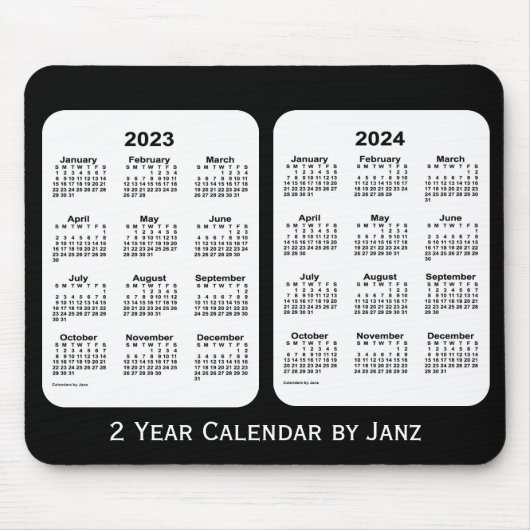 2023-2024 2 jaar zwart-wit agenda van Janz Muismat (Voorkant)
