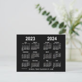 2023-2024 Agenda van de Neon White School, opgeste Briefkaart (Staand voorkant)