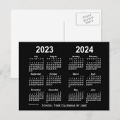 2023-2024 Agenda van de Neon White School, opgeste Briefkaart (Voorkant / Achterkant)