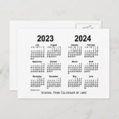 2023-2024 Agenda van het Witte Schooljaar van Janz Briefkaart (Voorkant / Achterkant)