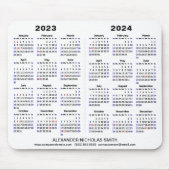 2023 - 2024 Calendar Minimalist Custom Muismat (Voorkant)