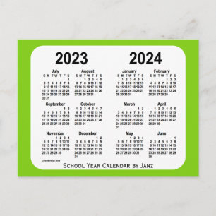 2023-2024 Gele groene schoolagenda van Janz Briefkaart