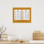 2023-2024 Gold 2 Year Wall Calendar van Janz Poster (Keuken)