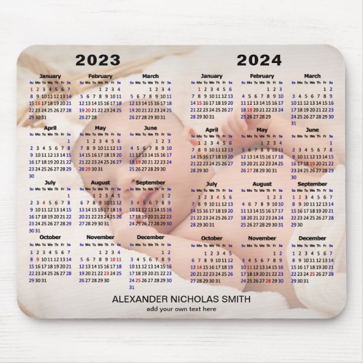 2023 - 2024 kalender - Aangepast, volledig foto mo Muismat (Voorkant)