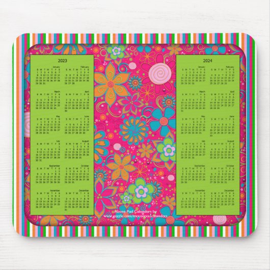 2023-2024 Kalender Mousepad, Grandmas Garden Green Muismat (Voorkant)