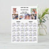 2023 - 2024 Kalenderfotocollage modern script Feestdagenkaart (Staand voorkant)