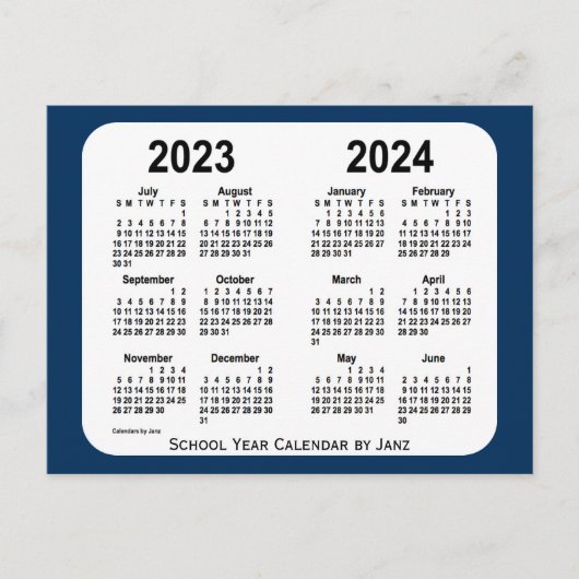 2023-2024 Politiebox Blauwe schoolagenda van Janz Briefkaart (Voorkant)