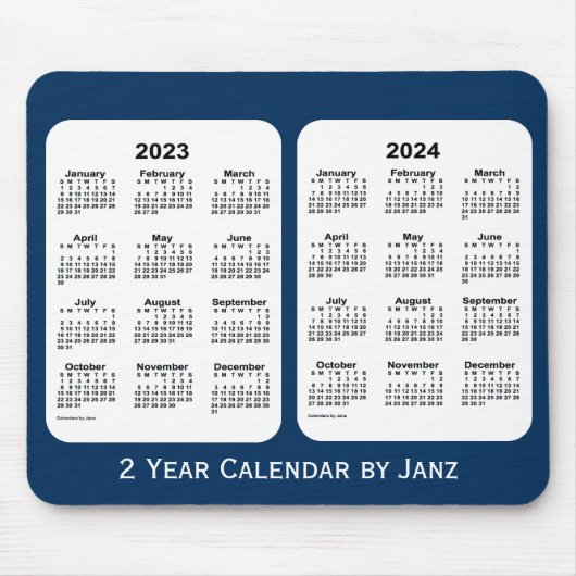 2023-2024 Politiedoos Blauw 2 jaar Agenda van Janz Muismat (Voorkant)