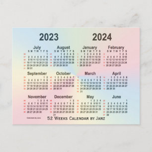 2023-2024 Rainbow 52 Weeks agenda van Janz Briefkaart