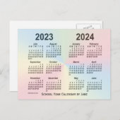 2023-2024 Rainbow Cloud School Agenda van Janz Briefkaart (Voorkant / Achterkant)