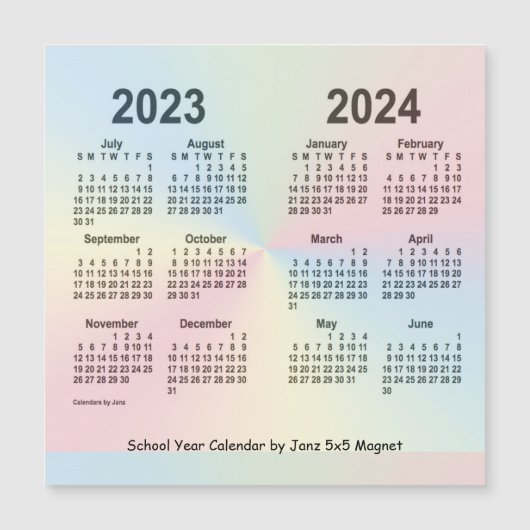 2023-2024 Schoolagenda voor de regenboog van Janz (Voorkant)