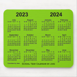 2023-2024 Schooljaar Goudgroene agenda van Janz Muismat