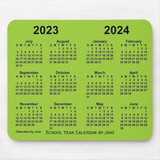 2023-2024 Schooljaar Goudgroene agenda van Janz Muismat (Voorkant)