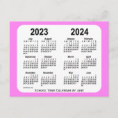 2023-2024 Schoolkalender Roze Mini van Janz Briefkaart (Voorkant)