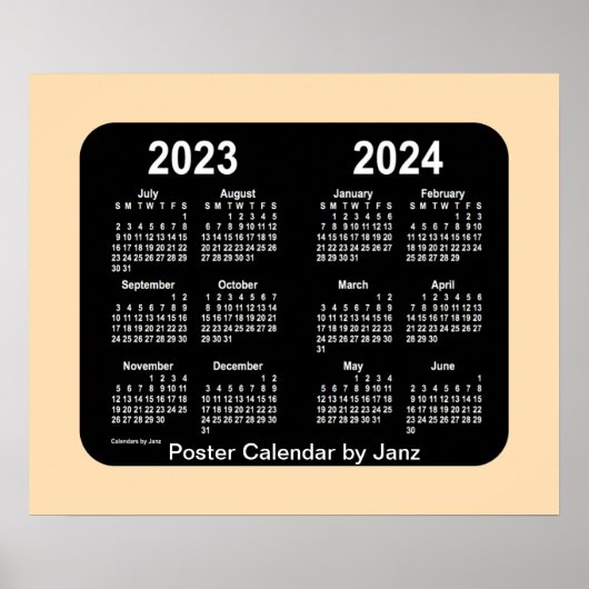 2023-2024 Schoolkalender Wheat Neon door Janz Poster (Voorkant)