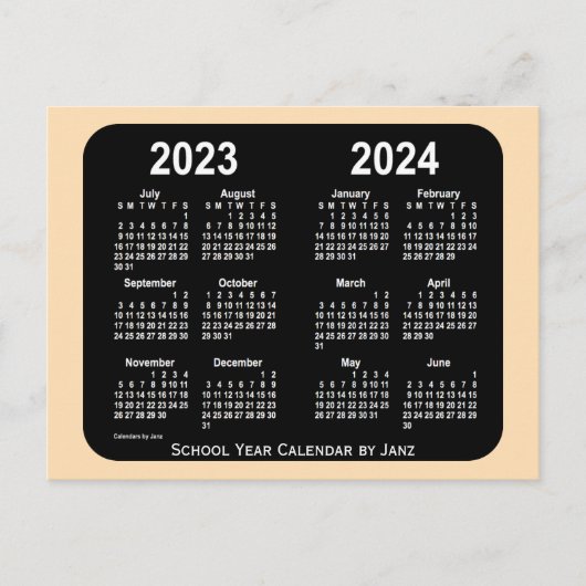 2023-2024 Schoolkalender Wheat Neon Mini door Janz Briefkaart (Voorkant)