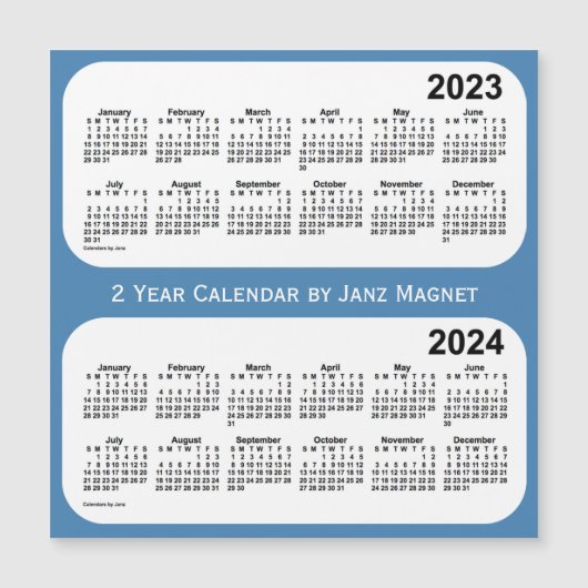 2023-2024 Steel Blue 2 Year Agenda van Janz (Voorkant)