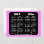 2023-2024 Violet Neon Mini School Agenda van Janz Briefkaart (Voorkant / Achterkant)